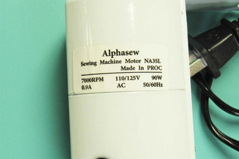 Alphasew Sewing Machine Motor 9000 RPM L-Bracket 1.5 AMP #NA35L-HS