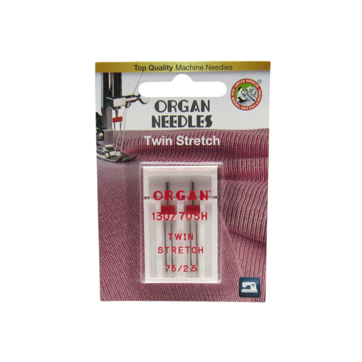 Organ Sewing Machine Twin Stretch Needle - 2.5 mm Wide