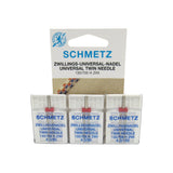 Schmetz Sewing Machine Twin Needle 4 mm Wide Available is size 12, 14, 16