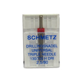 Schmetz Sewing Machine Triple Needle 2.5 mm Wide Size 12