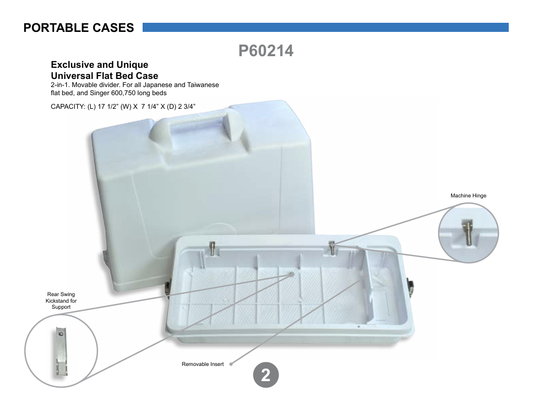 Carrying Case for Singer Sewing Machines Model 15, 27, 66, 201