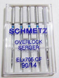 Schmetz ELx705 Chrome Finish Serger Needles - Central Michigan Sewing Supplies