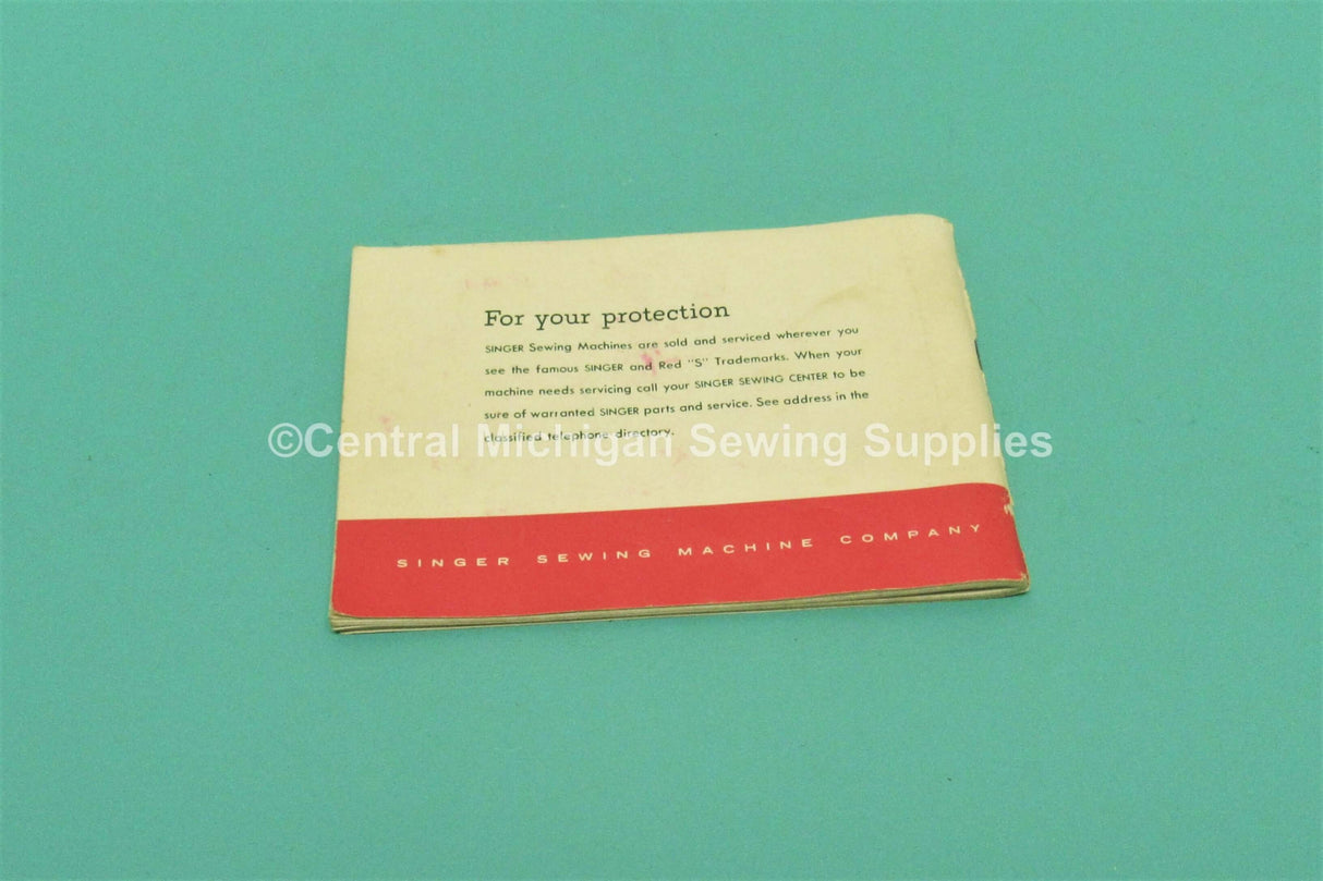 Original Singer Sewing Machine Model 403 Instruction Manual - Central Michigan Sewing Supplies