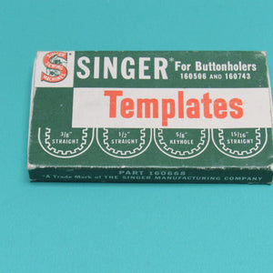 Vintage Original Singer Buttonholer Templates 3/8" straight, 1/2" straight, 5/8" Keyhole, 15/16" straight